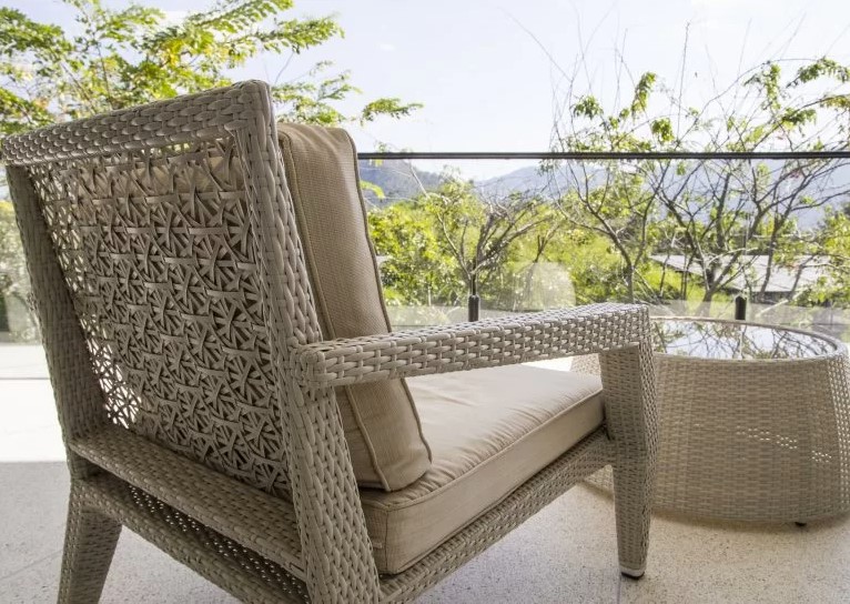 wicker chair on patio